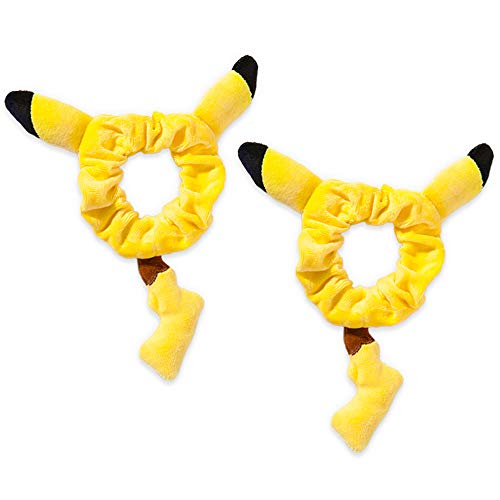 2 komada slatka žuta kosa Scrunchies vezice za kosu za djecu odrasle, baršunasti elastični držač rep narukvica Kostimi, Cosplay Hair Accessories