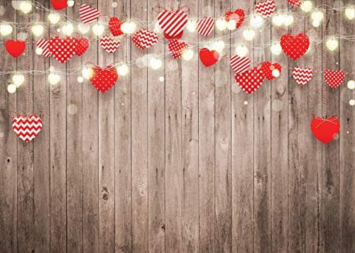 SJOLOON Valentine dan pozadina za fotografiju rustikalno drvo vjenčanje pozadina crveno srce fazi rasvjeta Svadbeni Baby tuš dekoracija