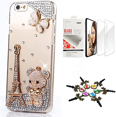 Stenes Bling Case kompatibilan sa iPhone 7 Plus / iPhone 8 Plus - Moderan - 3D ručno izrađen [Sparkle serije] Eiffel Tower luk vezati