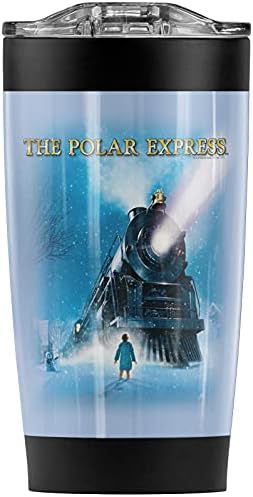 LogVision Polar Express vlak nehrđajući čelik Tumbler 20 oz kafe putni šalica / čaša, vakuum izolirani i dvostruki zid s nepropusnim