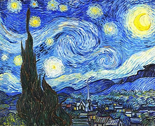 Meecaa boja po brojevima van Gogh zvjezdanog neba apstraktno motorni komplet za odrasle početnik DIY ULJA slika 16x20 inča