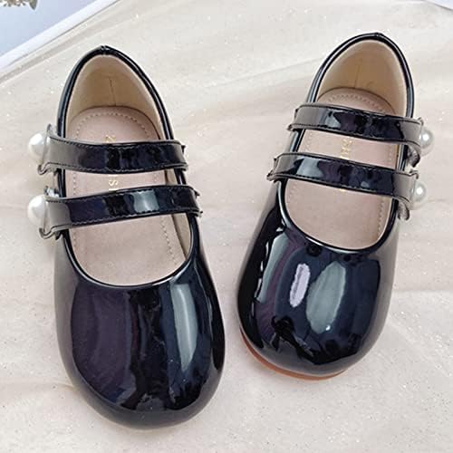 Dječje biserne kožne cipele modne pojedinačne cipele s mekim potplatima crne male kožne cipele Mary Jane Nenslip cipele