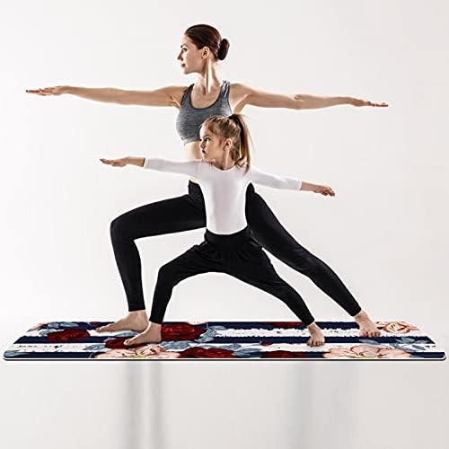 Yoga Mat Flowers on White & amp; eco friendly Non Slip fitness exercise Mat za Pilates i vježbe na podu