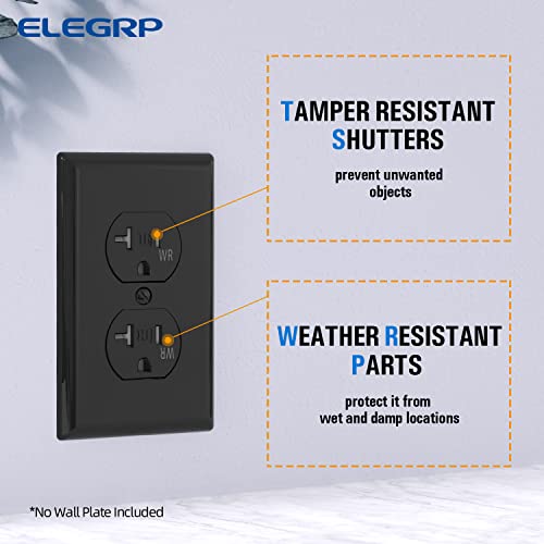 ELEGRP 205V 125V dupleks priključak, standardna električna zidna utičnica, otporna na vremenske table i WR vremenske otporne, 2 polni