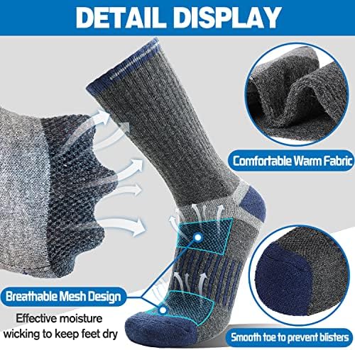 Merino vuna hiking Socks Warm Thermal Winter Cozy jastuk Boot Moisture Wicking Socks 5 pari za žene & muškarci