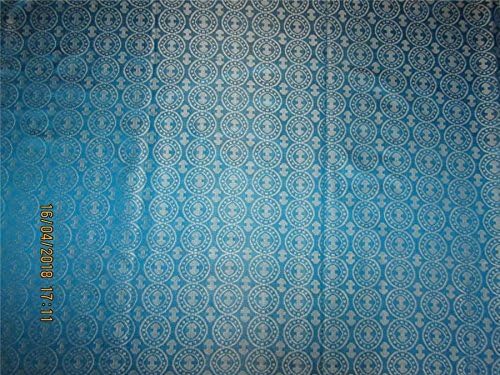 čista svilena Brokatna tkanina Aqua plava x srebrna boja 44 Bro286[1]