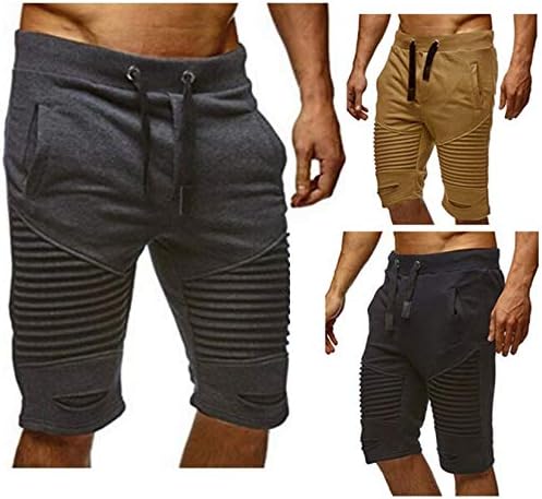 Andongnywell muške hlače za vježbanje u teretani za trčanje opremljene treniranjem Jogger tanke kratke hlače s džepovima
