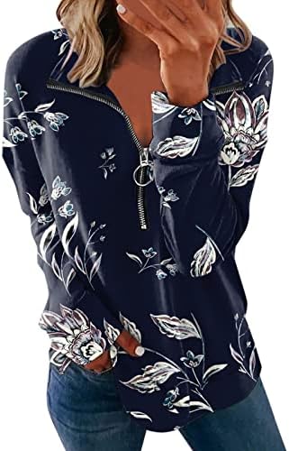 Slatke grafičke dukseve za žene, ženske vrhove dugih rukava CREW izrez Top Casual Labave mekane bluze Tuničke majice