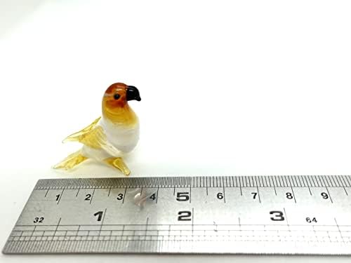 Sansukjai Parrot ptice sitne minijaturne figurice Životinje Ručno puhalo staklo Art Kolekcionarni poklon ukrasite