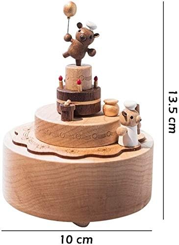 ALREMO HUANGXING - Kolekcionarske figurice Music Boxes Cute Wood Music Box, Medvjeđa i torte Model, Creative Wind up Music Boxes,