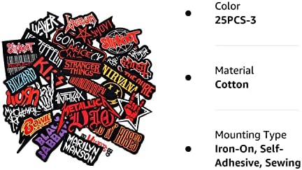 Momoso_store 32 setovi sortirani stilovi Skull Rock Band Patch za ruksake Odjeća Horror Vanjski kamp izgrađenih znanja Punk DIY Applique