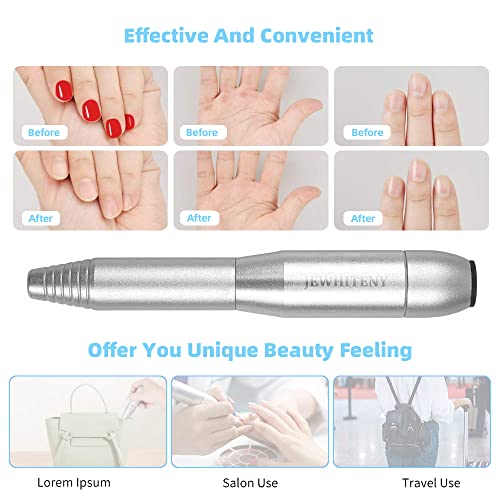 Jewhiteny 108 Prijenosni električni bušilica za nokte Professional Efile Kit za nokte za akril, gel nokte, manikurirajte alate za