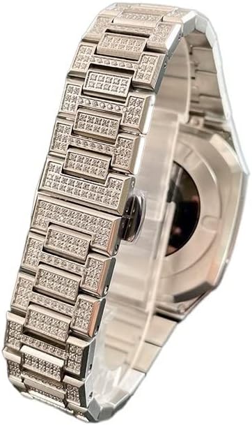 Kanuz 45mm Diamond Modifikacijski komplet za Apple Watch Band Mod Set 45mm Kućište od nehrđajućeg čelika sa remenom za iWatch seriju
