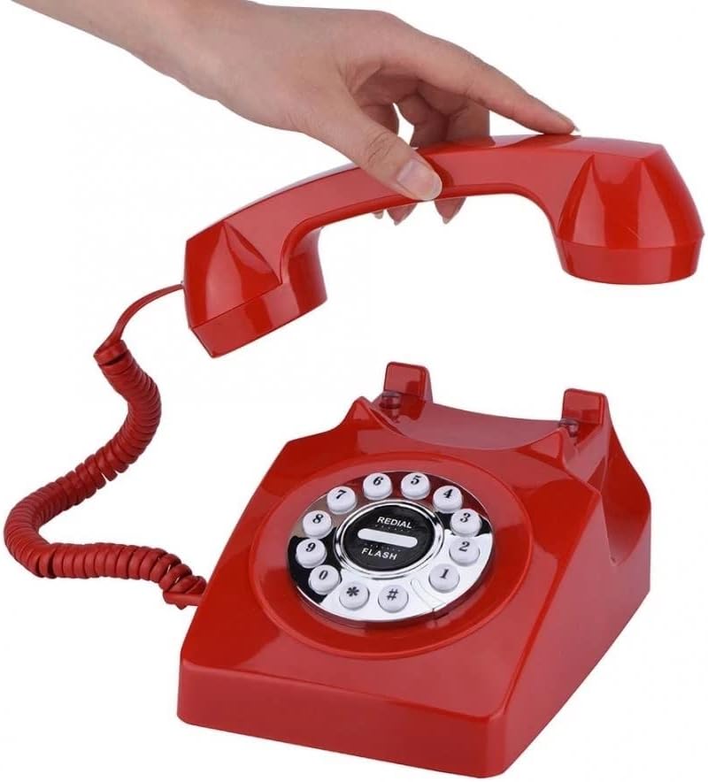 XDCHLK Rotacijski biranje telefon ožičen retro telefon za kućni uredski buka Otkazivanje vintage antiknog telefona