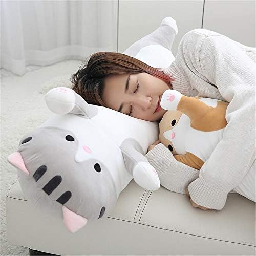 Shangman Lovely Plush Cat Doll Slatko crtani mekani punjeni mačeni jastuk dugi bacanje jastuk za spavanje lutka čajnik za djecu Djevojku