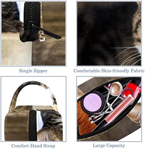 Tbouobt torba za šminku patentno torbica Travel Kozmetički organizator za žene i djevojke, Životinje Tabby Cat