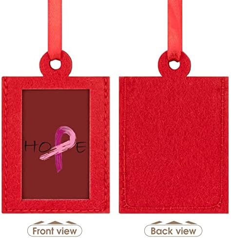 Ružičasta vrpca - Tehnologija za dojke MINI Božićni okvir okvira ukrasi osjetili su viseći foto okviri za zabave za praznične vjenčane