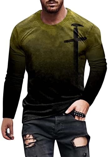 XXBR Halloween Muške majice, vojnik dugih rukava Smiješni grafički atletski vježbanje retro o vrat stranke Kostimi Sports Tees