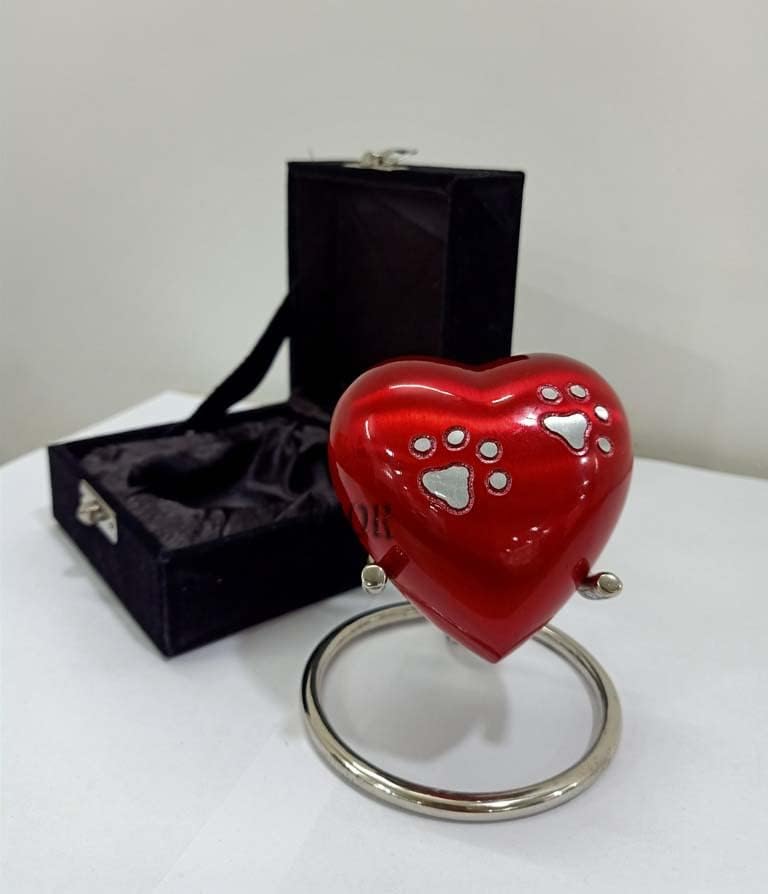 Crveni otisak malih ljubimca označava urne za ljudski pepeo - mini urne ljudski pepeo čuva srce urn - ljubavna čari Opcija čuva urne