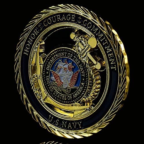 Američka mornarica Coin HOAL HORAGE Obveza Suvenir Vojni novčić Kolekcionarni poklon Komemorativni poklon za zlato pozlaćeni