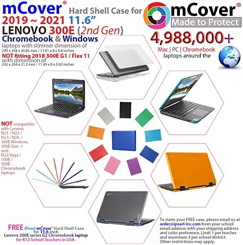 McOver CASE kompatibilan za 2019. ~ 2021 11.6 Lenovo 300E Drugi GEN Chromebok i Windows 2-in-1 laptop računari samo - narandžasti