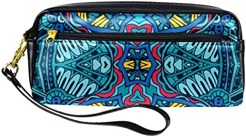 Tbouobt kozmetičke torbe za šminke za žene, male šminkerne torbice za šminku, etnički smeđi geometrijski uzorak plemeno