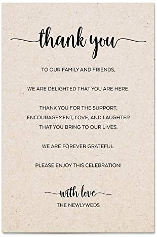 321Done Thank You Placecards for Wedding Large 4 x 6 table place setting Cards Rustic-Made in USA-minimalistički scenario Kraft Tan