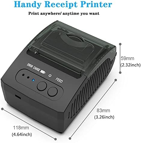 Lukeo Printer Thermal Printer 58mm Prijenosni mini POS pisač kompatibilni za Android iOS Mobile Phone Windows