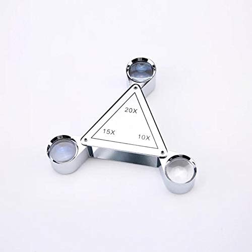 KNOXC Lupe, mala lupa Hd objektiv 10x 15x 20X Veliko uvećanje dijamantski žad procjena Lupe markice multifunkcionalni metalni prijenosni