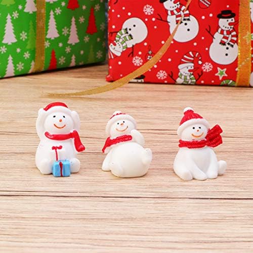 Roštić 13pcs Božićne krajolike smole figure Santa božićni minijaturni ukrasi Santa Snowman Xmas Tree figurice Mini božićne figurice