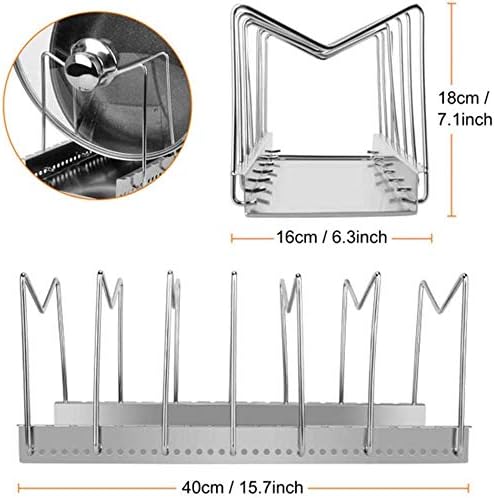 Organizator lonaca i tava sa 7 podesivih pretinaca, držač poklopca lonca ostava ormar za pečenje kalupi držač poklopca ploče za kuhinje