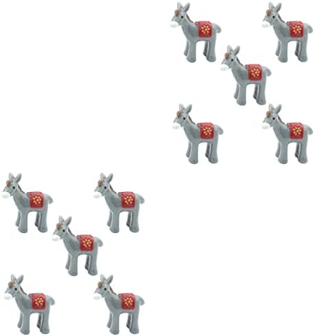 Yardwe 10 kom smole magarac mini magarac figurice životinjske figurice mini barnyard igračke za statua topper