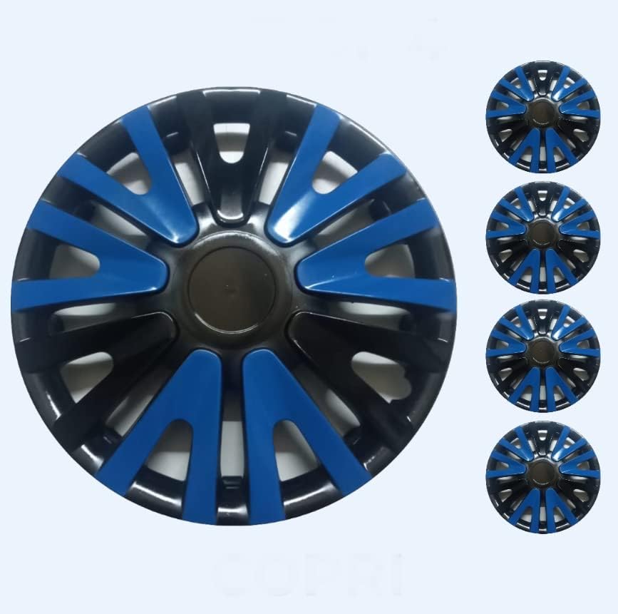 Coprit set poklopca od 4 kotača 14 inčni crno-plavi hubcap snap-na Ford-u