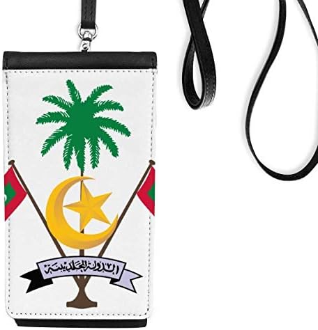 Maldivi Azijski nacionalni amblem Telefon novčanik torbica Viseća mobilna torbica Crni džep