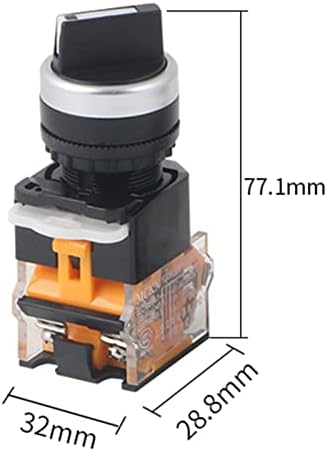 Esaah 1pcs 22mm Selektor za samo-zaključavanje 1NO1NC 2/3 položaji Rotacijski prekidači DPST 4 vijka 10A400V prekidač za uključivanje