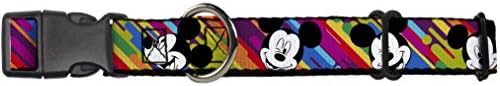 Zakočite martingale ovratnik za pse - Mickey Mouse Expresions Multi Color White / Crna - 1 Širina - odgovara 11-17 Veličina vrata
