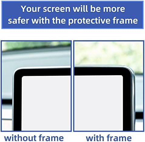 2 pakovanja Zaštita ekrana sa zaštitnim okvirom za Tesla Model 3 Model Y 2021-2023, HD kaljeno staklo zaštitnik ekrana za Tesla Model