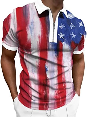Ljetne majice za muškarce muške 3d digitalne štampe rever Zipper kratki rukav Shirt Casual Mod Shirt Mod