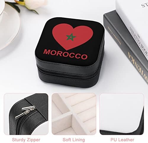 Ljubav Maroko Kutije za nakit PU kožnog prenosivog zaslona Držač kutije za pohranu mini futrola za žene poklon