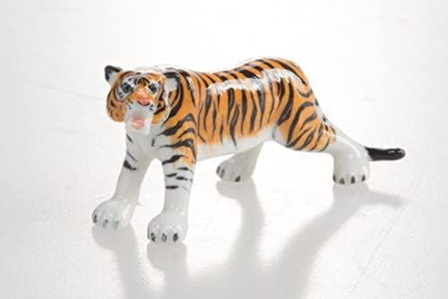 Witnystore 3¼ Dugi tigrasta stajaća keramička ornamentarna minijatura - ukrasni porculan safari kolekcionarski afrički životinje atraktivan