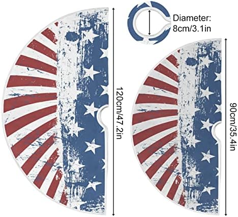 Alaza 4. jula Patriotska dekoracija suknje, sitna božićna suknja od suknje 35,4 inča sa američkim patriotskim berbinskim zvijezdama