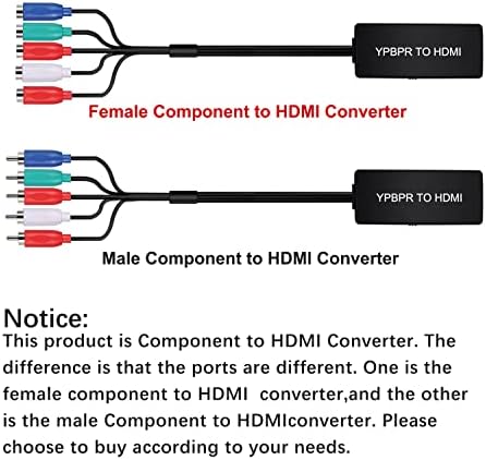 Dizen Component TO HDMI pretvarač Ženski YPBPR za HDMI pretvarač podržava 720p / 1080p za HD TV, DVD uređaj, Blu-ray player, Wii,