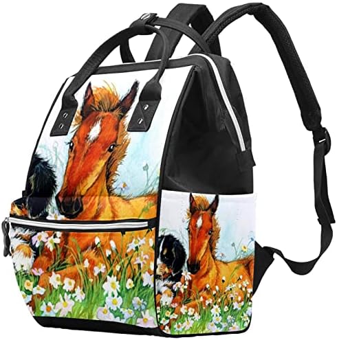Guerotkr putnički ruksak, ruksak za pelenu, ruksak pelena, konjički pas cvijeća akvarel uzorak