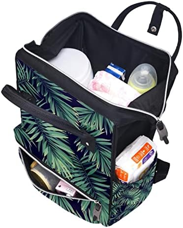 Guerotkr putnički ruksak, vrećica za peleni, ruksak peleneri, tropski postrojeni zeleni listovi uzorak