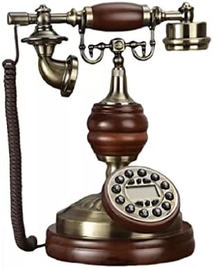 ZSEDP Antikni fiksni telefon Retro Dodirnite na dodir Masivno drvo ZEMLJIŠTE PLAVE BACKLILLIGHT + HANDSFREE + ID pozivatelja