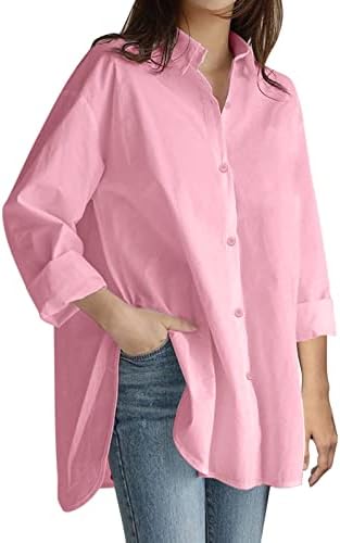 Ženska košulja male veličine plus ženska bluza sa dugmadima čvrsta labava duga Gornja Casual Ženska Ženska Vježba