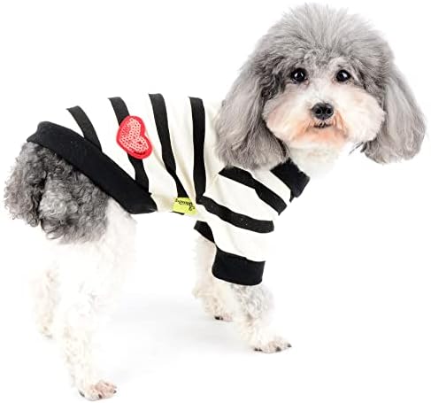 Ranphy odjeća za kućne ljubimce s prugama mali džemper za pse štene mačka pulover Doggie Duks slatka košulja sa šljokicama srčani