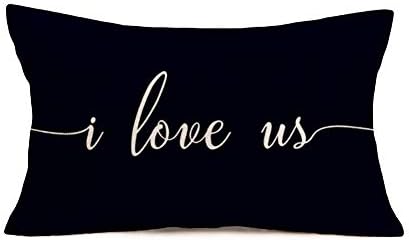 Doitelly Volim nas Kvoti Dekorativni poklopac jastuka navlake pokriva pamuk posteljina duguljasta bacač jastučni par, par vjenčani