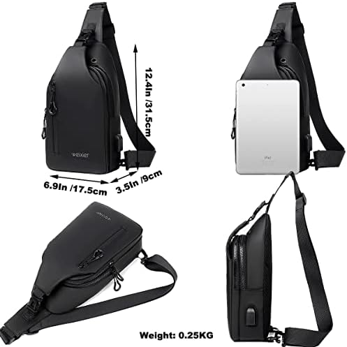 Hjkiopc Vodootporne remenske torbe od muške rame za križarke sa USB punjenjem i slušalicama, vanjskom laganom torbom