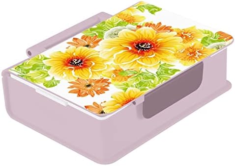 Susiyo svijetlo žute i narančaste cvijeće Bento kutija za ručak kutije sa 3 odjeljka za odrasle i tinejdžere